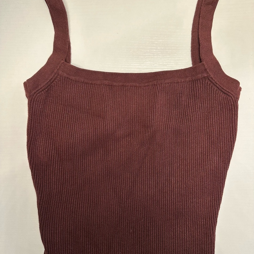 Zara Ribbed Midi Dress - Deep Brown